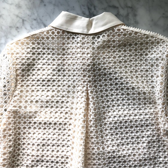 NWT Joie Merredin Mesh Crochet Blouse - Picture 10 of 16